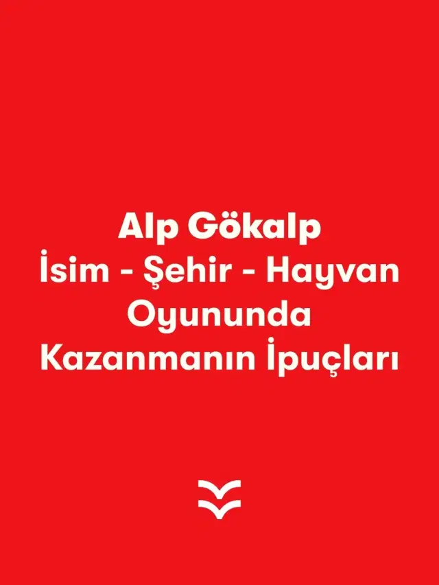 İsim-Şehir-Hayvan Oyunu Etkinlik - Alp Gökalp